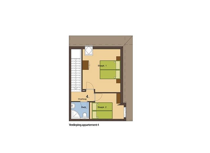 Gezellige woonkamer in Type T-4 vakantiehuis, De Cocksdorp, Texel met houten balken.