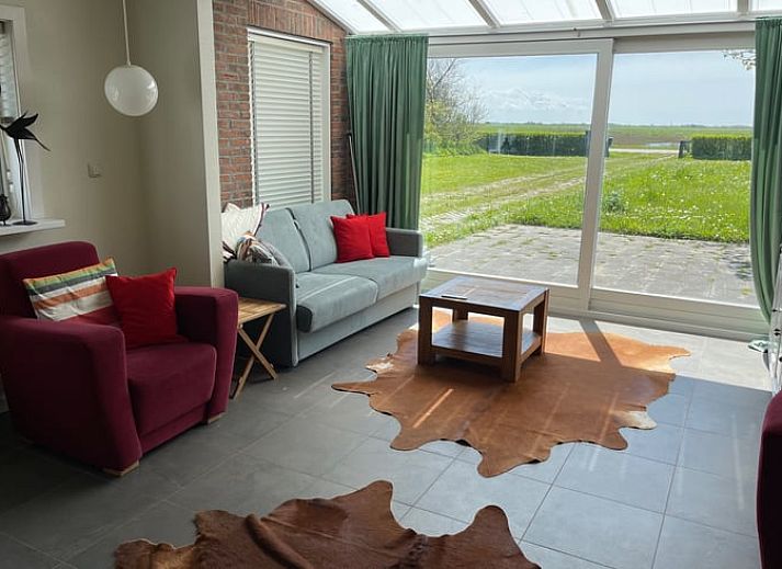 Front facade of Holiday cottage in De Cocksdorp, Texel, Wadden Islands with modern architecture.