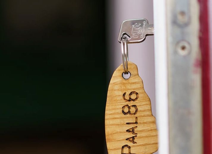 Gezellige zithoek in Huisje in De Cocksdorp, Texel, met groene muur en moderne voorzieningen.