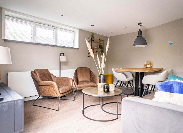 Stylish living room in Type C Apartment de Stoeterij, De Cocksdorp, Texel, with comfortable sitting area and lots of natural light.