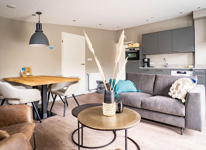 Stylish living room in Type C Apartment de Stoeterij, De Cocksdorp, Texel, with comfortable sitting area and lots of natural light.