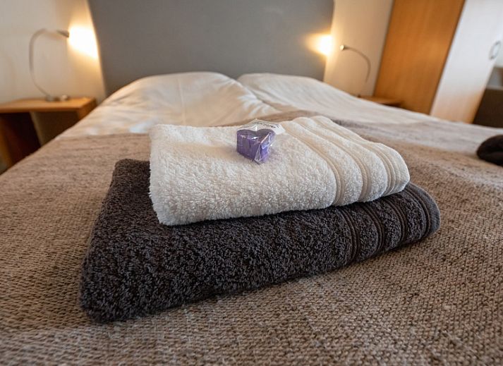 Gemuetlicher Innenbereich des Ferienhauses Typ 1 - 2100 in De Cocksdorp, Texel, mit Ess- und Sitzecke.