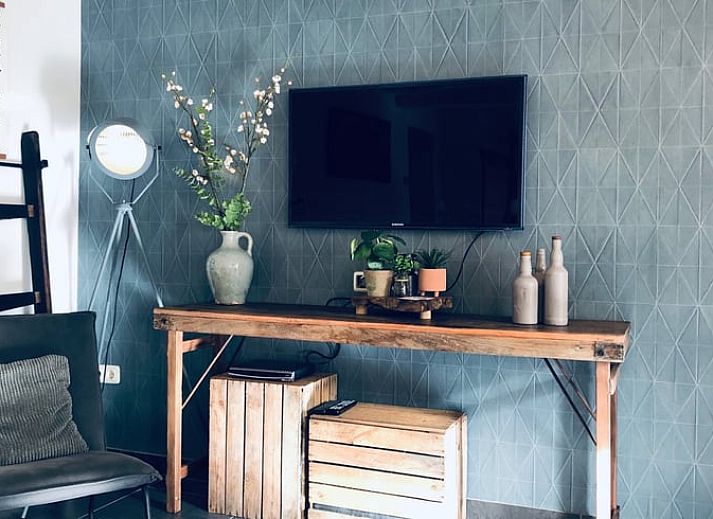 Luftaufnahme des Ferienhauses in De Cocksdorp, Texel, umgeben von ueppigem Gruen.