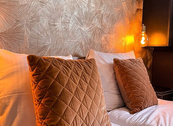 Luftaufnahme des Ferienhauses in De Cocksdorp, Texel, umgeben von gruenen Feldern und natuerlicher Schoenheit auf den Waddeninseln.