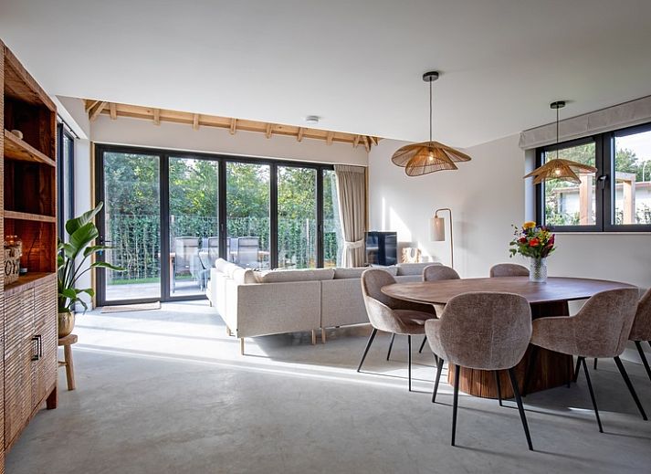 Stylish living room of Villa Flo, vacation home in De Koog, Texel with modern decor.