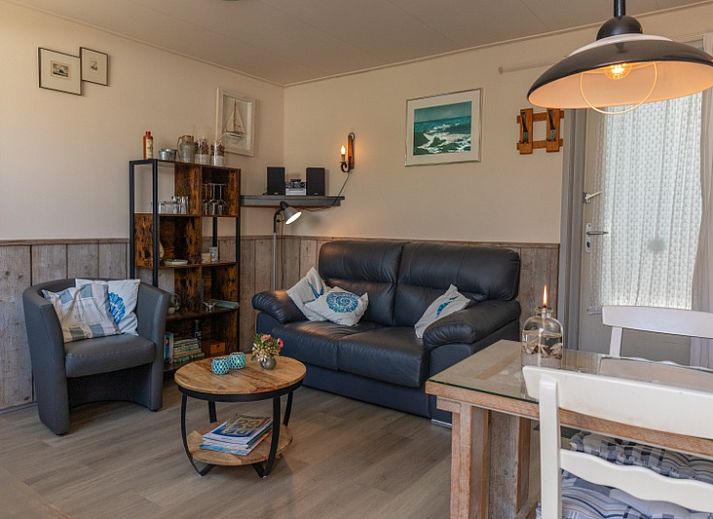 Sunny terrace at Bungalow 9708 in De Koog Texel, ideal for relaxation on the Wadden Island.