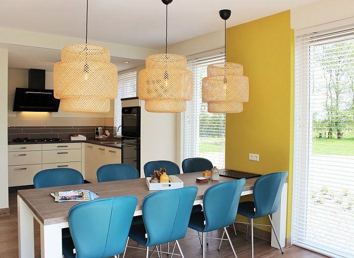 Seitenansicht des 6-8 Pers.Wellness Landhuis in De Koog, Texel, umgeben von Natur.