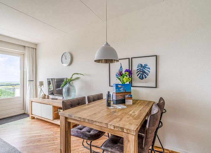 Gemuetliche Sitzecke im Appartement Juliana 146 Island and Sea View, Texel, mit herrlicher Aussicht.