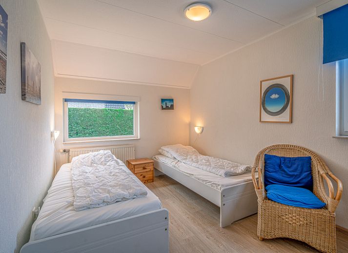 Vorderansicht des Ferienhauses Honeysuckle 29 in De Koog, Texel, auf den Watteninseln gelegen.