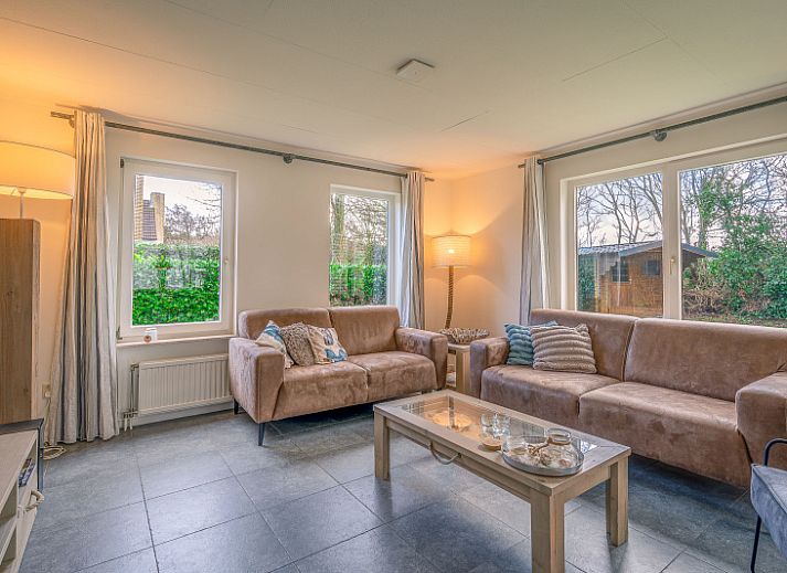 Aerial view of Holiday home Honeysuckle 45 in De Koog, Texel, surrounded by greenery and tranquility.