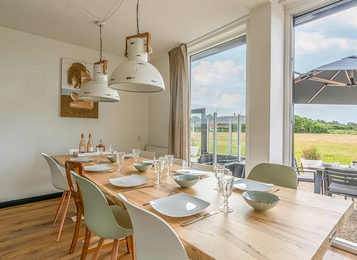 Modern living room in Cottage in De Koog overlooking terrace, Texel, Wadden Islands.
