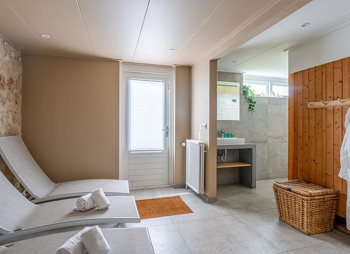 Modern living room in Cottage in De Koog overlooking terrace, Texel, Wadden Islands.