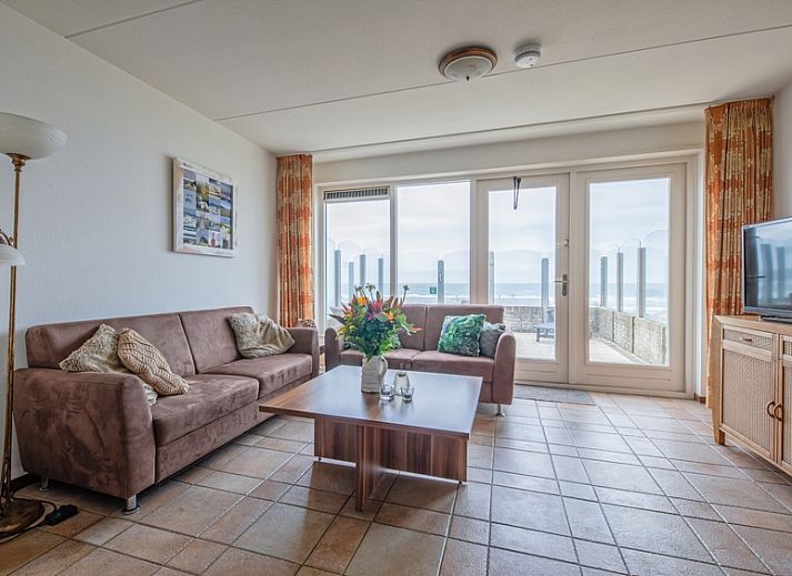 Aerial photo of Resort De Buteriggel Apartment 1, located on the beach in De Koog, Texel, Wadden Islands.