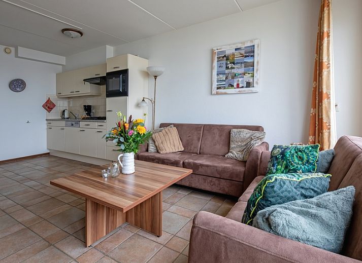 Aerial photo of Resort De Buteriggel Apartment 1, located on the beach in De Koog, Texel, Wadden Islands.