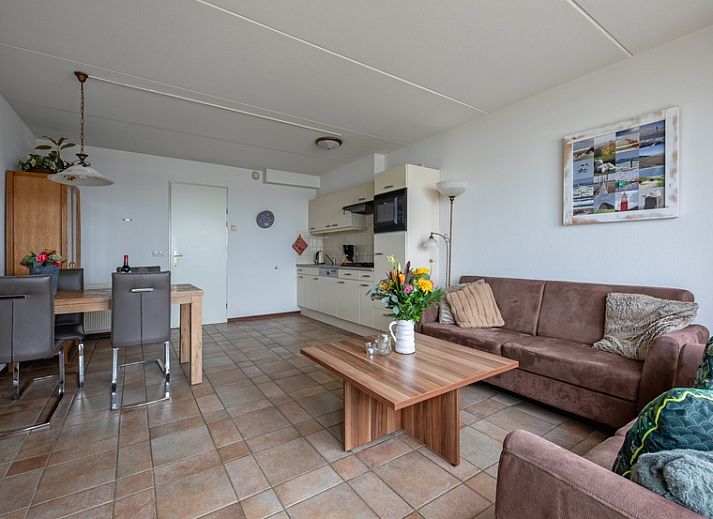 Aerial photo of Resort De Buteriggel Apartment 1, located on the beach in De Koog, Texel, Wadden Islands.
