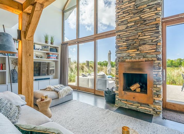Thatched cottage in De Koog located in the nature of Texel, Wadden Islands.