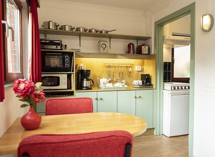 Entrance to vacation home Schanulleke in De Koog, Texel, with green plants and an inviting entrance.