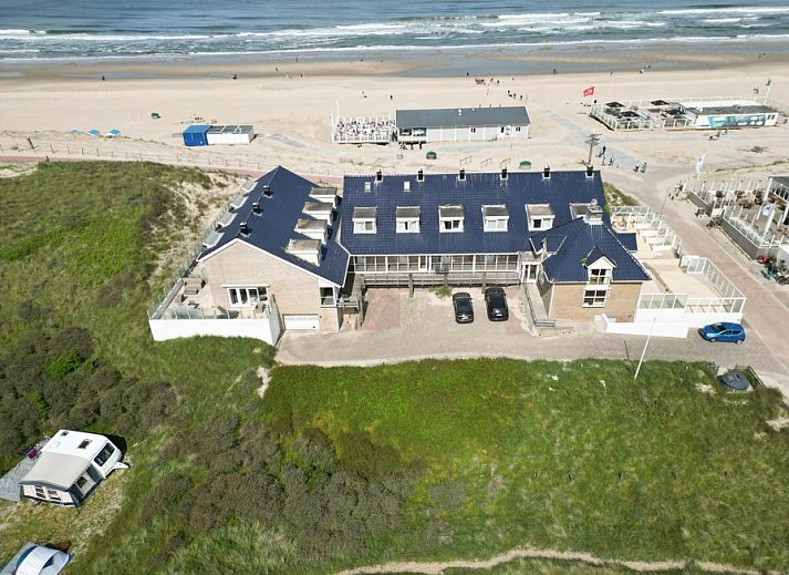 Aerial photo of Resort De Buteriggel - Apartment 9 in De Koog, Texel, right on the beach of the Wadden Islands.