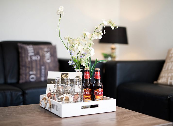 Villa 2 in De Koog Texel mit sonniger Terrasse und gruener Umgebung, ideales Ferienhaus auf den Watteninseln.