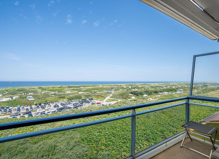 Komfortable Sitzecke mit Meerblick im Appartement Juliana 158 Zeezicht, Ferienunterkunft in De Koog, Texel.