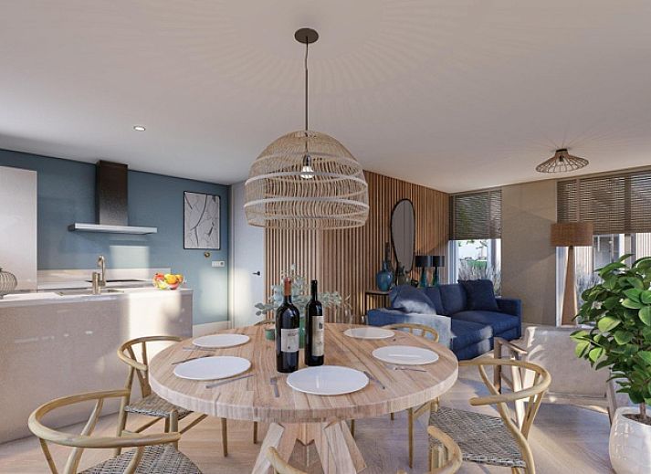 Duinvilla Wellness 6 in De Koog, Texel, modern vacation home with wooden facade and veranda.