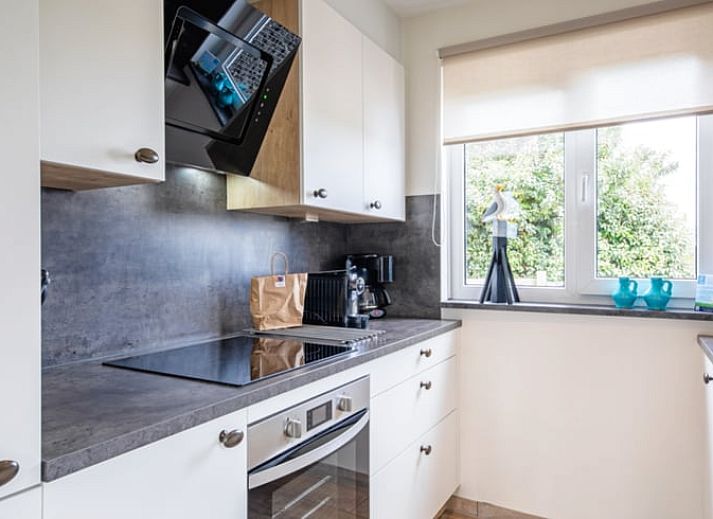 Blick aus einer Sauna in Cottage in Den Burg, Texel, Ferienhaus mit Panoramalandschaft.