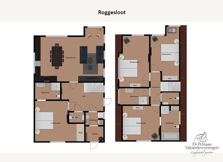 Open keuken en eetruimte in Roggesloot vakantiehuis, Den Burg, Texel.