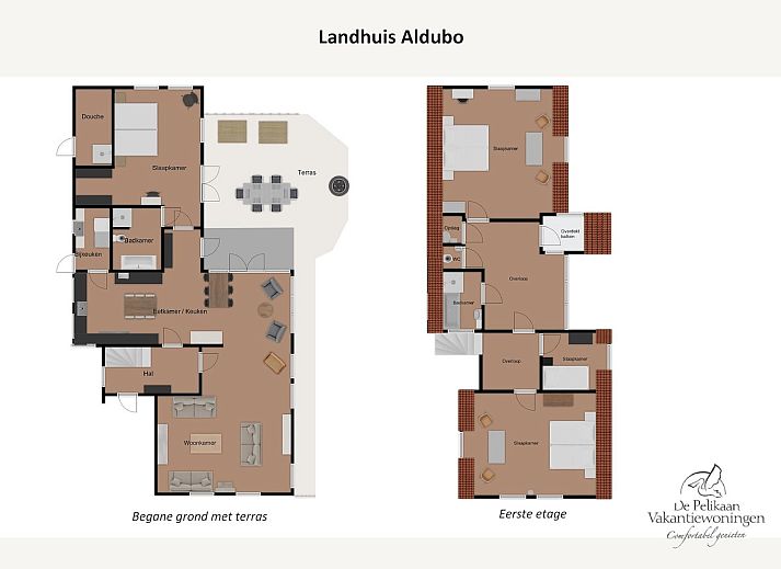 Ruime keuken in 44 - Aldubo Landhuis, Den Burg, Texel, met grote eettafel en moderne apparatuur.