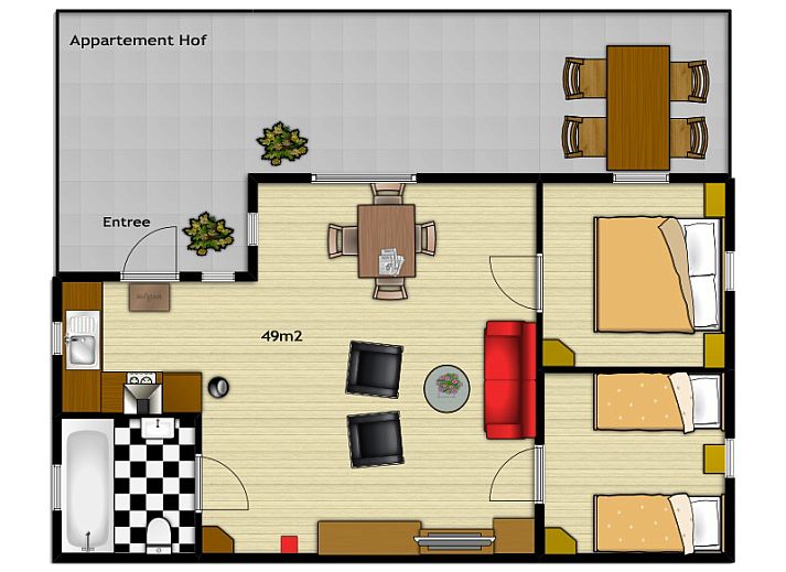 Charming thatched-roof Apartment Hof in Den Hoorn, Texel, vacation home on the Wadden Islands.