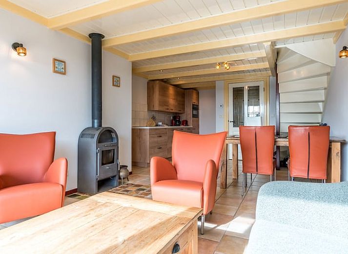 Ferienhaus in Oosterend, Texel, Ferienhaus mit Reetdach und gruener Umgebung auf den Watteninseln.