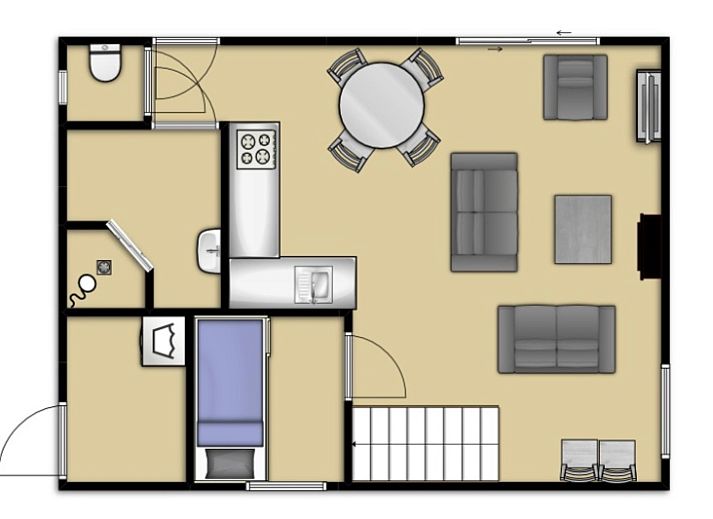 Gemuetliches Wohnzimmer des Ferienhauses Gortersmient 330, Texel mit bequemen Sofas.