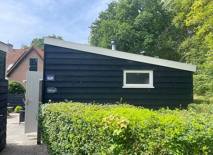 Exterior of vacation home Wollewei in De Dennen, Texel, surrounded by green nature.