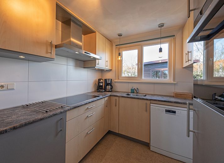 Ferienhaus 6 in De Dennen, Texel, Ferienhaus mit sonniger Terrasse und gruener Umgebung.