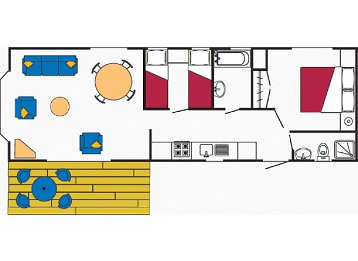 Gemuetliches Wohnzimmer des Villetta Ferienhauses fuer 4 Personen in De Dennen, Texel, Watteninseln.
