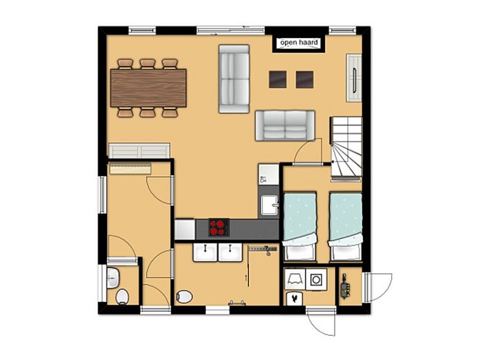 Sonnige Terrasse im Ferienhaus Gortersmient 206 im Bungalowpark Gortersmient, De Dennen, Texel.