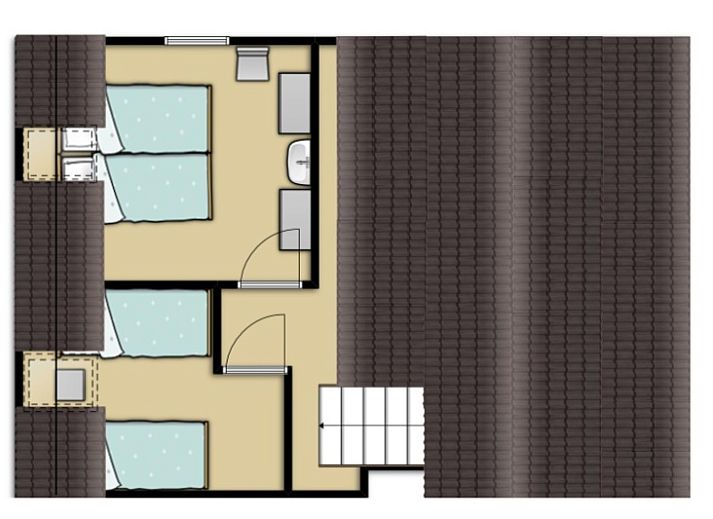 Moderne Kueche im Ferienhaus Gortersmient 234, De Dennen, Texel mit allen Annehmlichkeiten fuer einen komfortablen Aufenthalt.
