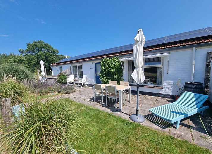 Boszicht vakantiehuis in De Dennen, Texel met weids uitzicht en groene omgeving.