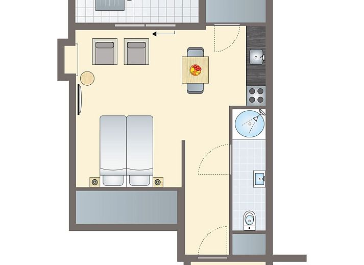 Unterkunft 020106 - Bungalow Vlieland - Vlieduyn | 2-persoons appartement | 2S