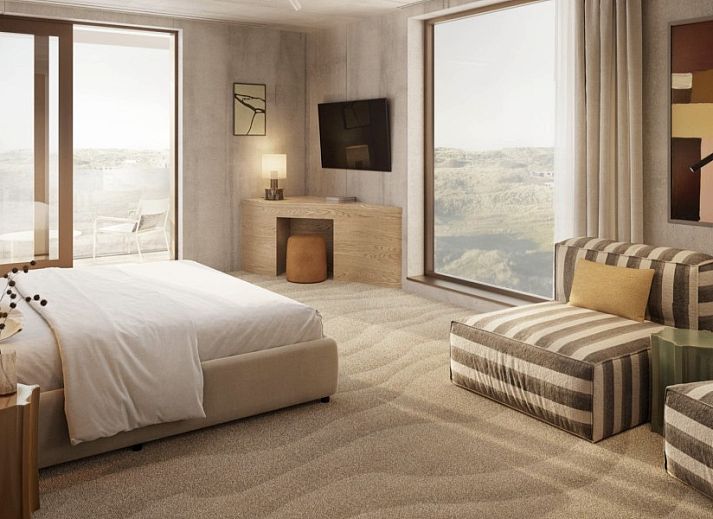 Elements appartement in Formerum, Terschelling met uitzicht op de duinen en zee, Waddeneilanden.