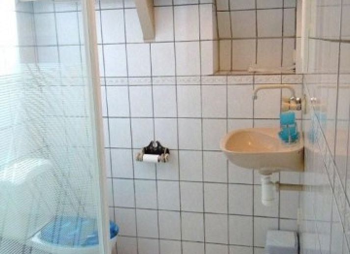 Blick auf den Hafen von der Terrasse der Wohnung Havenzicht in West Terschelling, Wattenmeer.