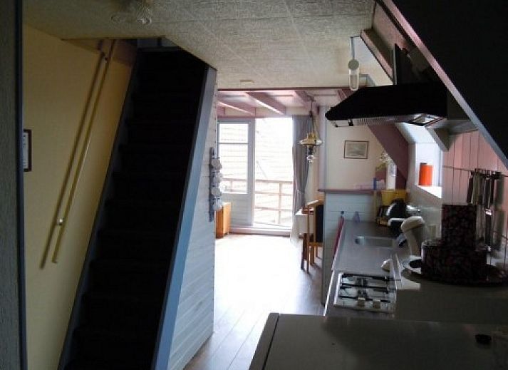 Blick auf den Hafen von der Terrasse der Wohnung Havenzicht in West Terschelling, Wattenmeer.