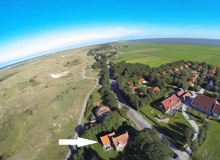 Gemuetliche Terrasse im Ferienhaus WadsEb.com in Klein Hoorn, Terschelling mit Blick auf Pferde und Natur.