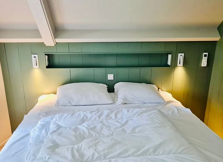 Charmant vakantiehuisje in Ballum met rieten dak, Ameland, omgeven door groen.