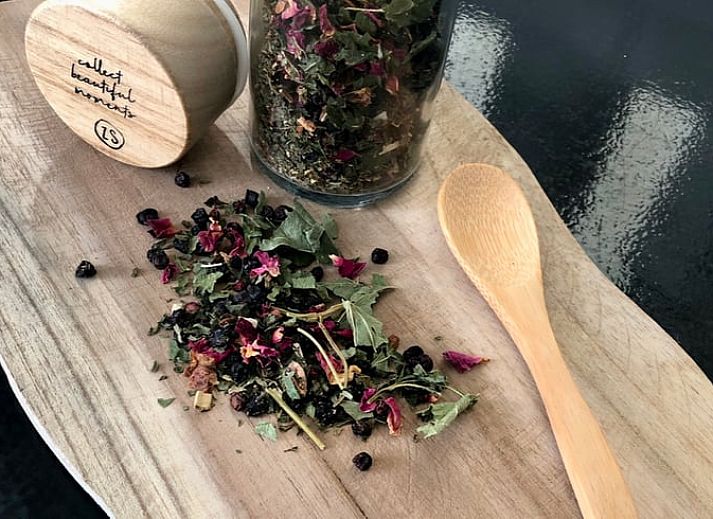 Comfortable living room with open kitchen in Holiday home in Buren Ameland.