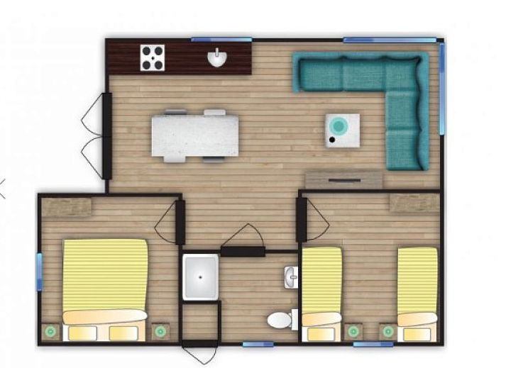 Gezellige zithoek in EILANDLODGE 4 vakantiewoning, Hollum, Ameland.