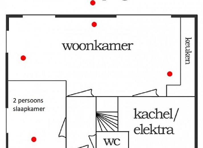 Cozy living room in Het Woonhuis, vacation home in Hollum, Ameland with comfortable sofas and lots of light.