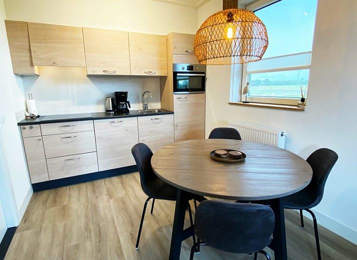 Stijlvolle woonkamer van De Miede appartement in Nes, Ameland.