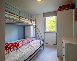 Kinderzimmer mit Etagenbett im Ferienhaus Slufterhoek 122, De Cocksdorp, Texel, ideal fr Familien auf den Watteninseln.