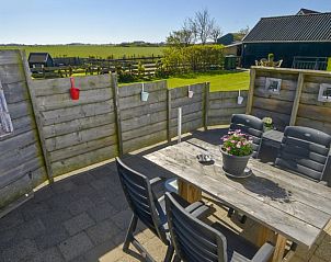 Blick auf die Landschaft von der Terrasse des Ferienhauses Duinviooltje, De Cocksdorp, Texel.