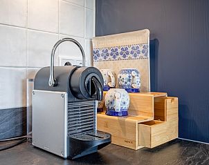 Kaffeeecke in der Kche von Appartement A, De Cocksdorp, Texel, ideal fr Kaffeeliebhaber auf den Watteninseln.